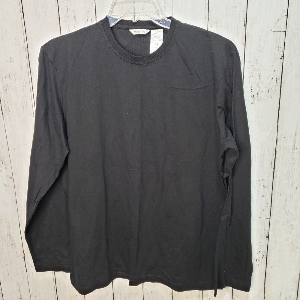 Mansfield Canada Black Crew Neck Long Sleeve Shirt Sz Large. Excellent Condition